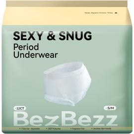 Disposable Period Underwear for Women S/M - Overnight Incontinence & Heavy Flow Pads, Leak-Proof, 360° Coverage for Ultimate Protection & Comfort, 12 Count