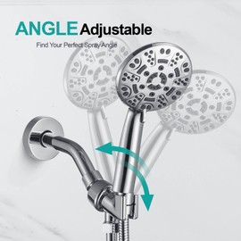 Adjustable Shower Head Holder for Handheld Shower Head, Shower Arm Mount for Connecting Shower Arm and Shower Hose 1/2 Inch Hand Held Shower Head Holder, Chrome