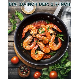 Cooks Standard Nonstick Frying Pan 10-Inch, Heavy Duty Skillet Pan, Professional Aluminum Omelette Pan,Metalic