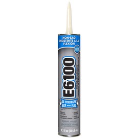 E6100 252011 Medium Viscosity Industrial Adhesive Cartridge, 10.2 fl oz Clear