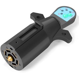 7 Pin Trailer Plug Tester, 7 Way Wiring Tester for RV, Round Trailer Light Tester for Truck, Pickup, Towing, Tow Wire Brake Blade 12V Connector