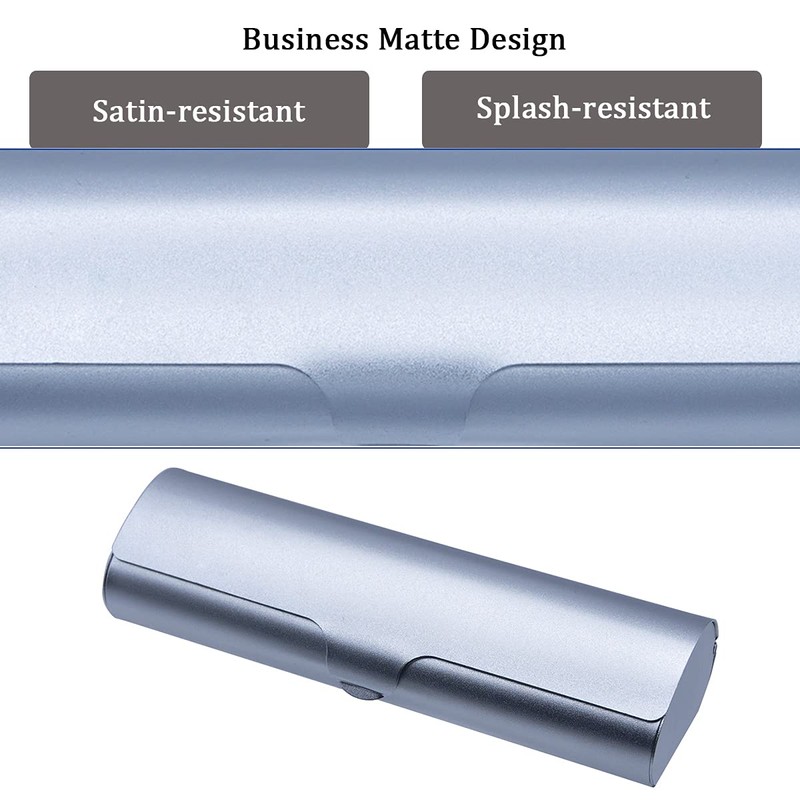 Philley Eyeglass Case Aluminum Ultra-Light Hard Myopia Glasses Case (Silver)