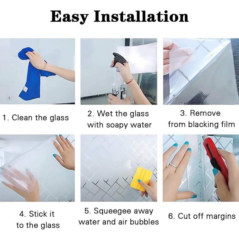 Blackout Static Cling Window Glass Film Privacy Protection to Block