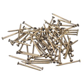 uxcell 140Pcs Small Tiny Nails 1.2x20mm(DxL) Tiny Brass Nails Hardware Round Head Brass Nail for Wooden DIY Projects Decorative Boxes Household, Bronze Tone