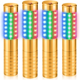 Civaner Upgrade 4 Pcs Bottle Service Lights LED Strobe Baton Bottle Girl Lights Rechargeable Handheld Flashing Club Signs for Birthday Wedding Party (Gold Colorful Light)