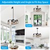XINGQI Modern Black Chandelier 6-Light Pendant Lighting Fixture with Metal