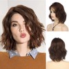 Qnbiar Women's Short Wave Brown Bob Wig Synthetic Heat Resistant
