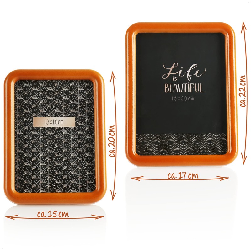 com-four® 2 x Picture Frames in Two Sizes - Stylish