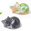 Hayaww Pack of 2 Cat Crystals Cat Figure, Opal and