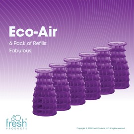 Fresh Products Eco-Air Refill Air Freshener Dry Fragrance Natural Oils No Acetone or Propellant Lasts 30 Days Eco Friendly Powerful Fragrance - Fabulous, Made in USA Purple