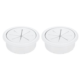 sourcing map 2 Pcs Desk Grommet, 1.97 inch 50mm Desk Cable Hole Cover Wire Hole Insert for Home Office Table Cabinet Cord Organizer, White