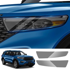 LUNQIN Car Headlight Protective Film for Ford Explorer 2020 2021 2022 2023 2024 and Explorer Hybrid 2020-2024 Auto Accessories Exterior Decor Matte Black Smart Tint TPU Cover Vinyl Wrap Self Sticker