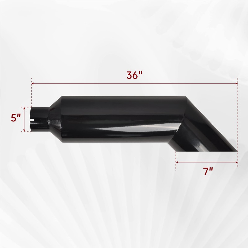 FGJQEFG 5 Inch Inlet 7 Inch Outlet Gloss Black Stainless