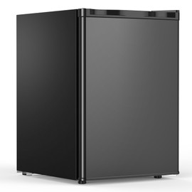 COWSAR 2.6 Cu.Ft Mini Fridge with Freezer, Single-Door Compact Refrigerator, 7 Settings Temperature Adjustable, 2 Removable Shelves, Small fridge for Bedroom, Office, Apartment, Dorm, Black
