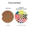 Checkered 2 Pack Car Cup Holder Coasters Absorbent Ceramic Coaster