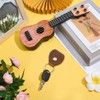 CALFOVERA Genuine Leather Guitar Pick Holder Keychain Brown Waterproof Scratchproof