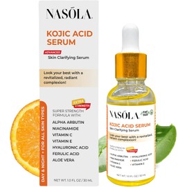 Nasola Sérum De Ácido Kójico Para Aclarar La Piel, Crema Revitalizante Para La Tez Con Alfa Arbutina, Vitaminas C Y E Y Niacinamida.