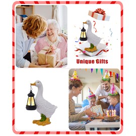 Nacome Solar Goose Outdoor Statues for Garden: Porch Decor with Warm Lantern Clearance for Outside Yard Art Lawn Ornaments Patio Balcony - Gifts for Grandma Mom Women