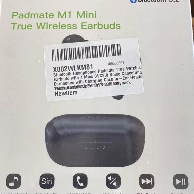 Padmate NEW Wireless Earbuds M1 Mini Black