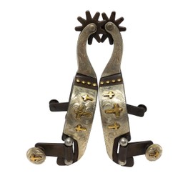 AJ Tack Triple Cross Antique Brown Spur Mens