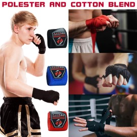 ZAHBRO Kids Boxing Hand Wraps Inner Gloves, 2.5 Meter & 3.5 Meter Options Available: Junior Protect Your Hands with Confidence (Black, 3.5 Meter)