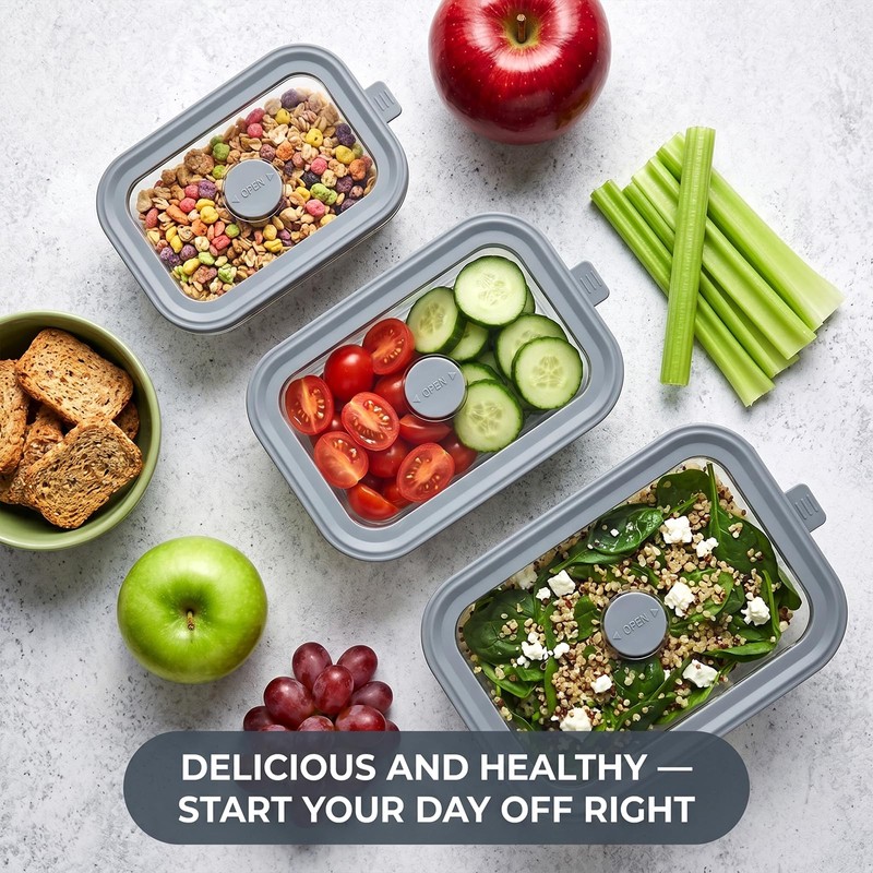 Woaiwo-q 12 Pack Multi-Size Glass Food Storage Containers with Glass