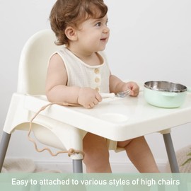 SMAutoLife Toddler Utensils，Silicone Stretch Lids for Fork and Spoon,Holder Strap Food Grade Silicone Keep Fork and Spoon Off The Floor Great for Baby and Kids Dishwasher Safe(Green and Blue)