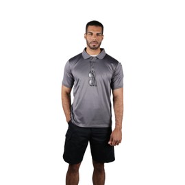 First Class 100% Polyester Tactical Performance Men's Polo Shirt Medium Light Gray