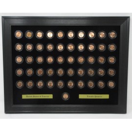 Lincoln 50 LINCOLN PENNY COINS (NOT INCLUDED) WALL DISPLAY PICTURE FRAME 16" x 12"