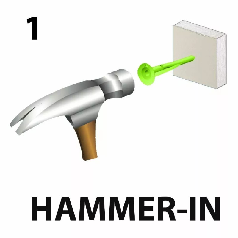 WallClaw Anchors PCK-WC4-YS Hammer-in Drywall Anchors and Screws (4 Pack)