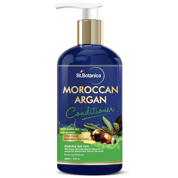 StBotanica Moroccan Argan Hair Conditioner - With Organic Argan Oil & Vitamin E (No Sulphate, Paraben) 300ml