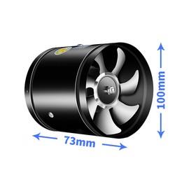 Round Inline Booster Duct Fan Exhaust Ventilation Fan with Low Noise for Kitchens, Bathrooms, Restaurants, Supermarkets