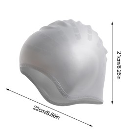 DIELOVEHUA Swimming Cap, Ear Protection, 3D, Waterproof Swimming Cap, Elastic Swimming Caps, Soft Durable Swimming Cap, Swimming Cap for Men and Women (Black/Grey)