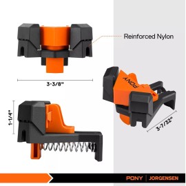 PONY 4Pk Quick-Release Corner Clamp for Woodworking, 90 Degree Right Angle Clamp