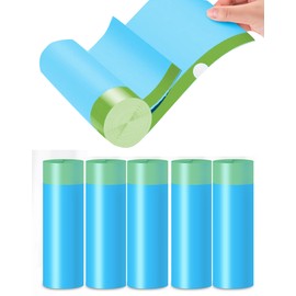 100pcs Small Tear-Free Drawstring Trash Bags 1.1 Mil Thick 4 Gallon Unscented Garbage Bags for Bathroom Kitchen (Blue)
