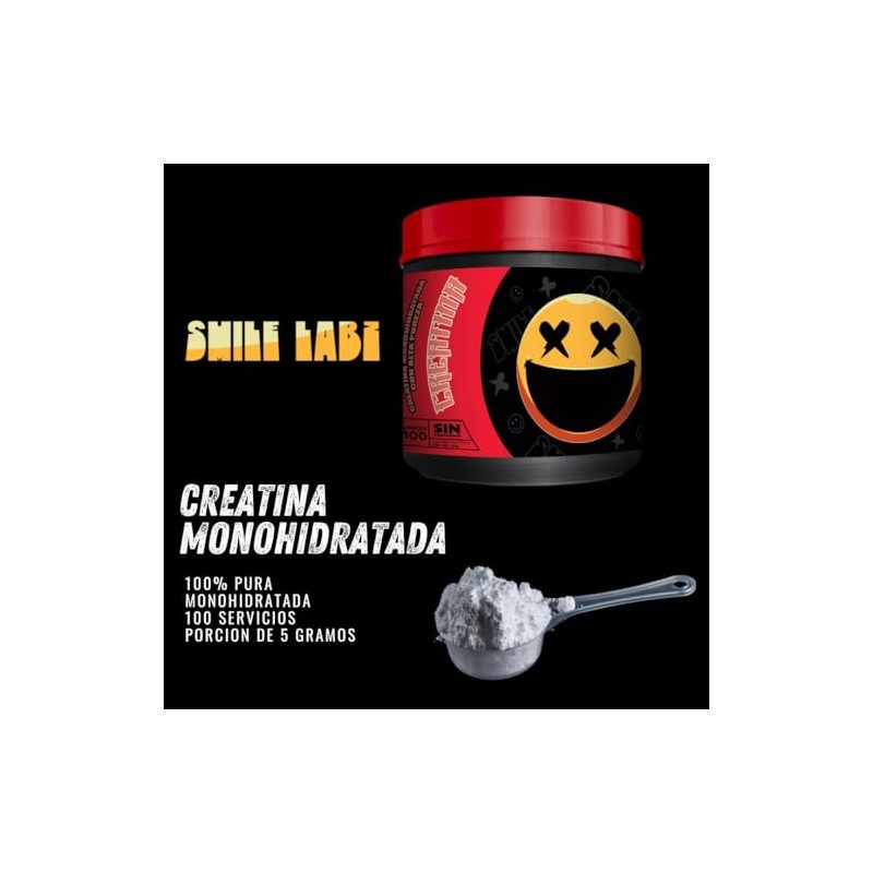 Creatina Monohidratada Pura, Suplemento Dietético, Sin Saborizante, 500g, 100 Servicios,