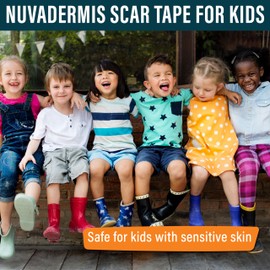 NUVADERMIS Silicone Scar Tape for Kids - Scar Tape for Surgical Scars - 120" x 1.5" Roll - Reusable Medical Grade Silicone Scar Tape for Children - 1 Pack - Dinosaurs