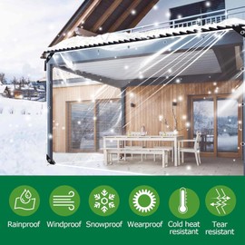 Clear Tarp 10x20 FT - 14 Mil Clear PVC Tarps with Grommets, Heavy Duty Waterproof, UV Resistant, Tear & Cold Proof, Transparent Cover for Greenhouse, Patio, Canopy, Outdoor