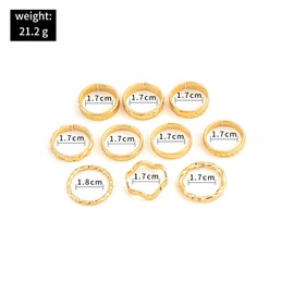 ROSASUENO Vintage Gold Thin Ring Set for Women Simple Dainty Knuckle Joint Ring Cute Embossed Full Finger Accessory (Gold)