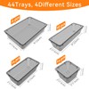WOWBOX 44 PCS Clear Plastic Drawer Organizer Set, 4 Varied