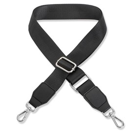 Shoulder Strap for Handbag Laptop Bag – Black [Metal Colour: Silver] – Length Adjustable 89-142 cm – Width 3.8 cm – Replacement Strap Shoulder Strap for Laptop Bag