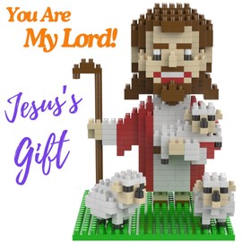 Multi-Blocks A Prayer Gift Jesus Building Set-The Good Shepherd Mini Figurine, Bible Story, Jesus Toy, Nativity Christmas Party Gift for Aged 14+, for Kids and Adults (589Pcs/3.3x3.14x4.44inch)