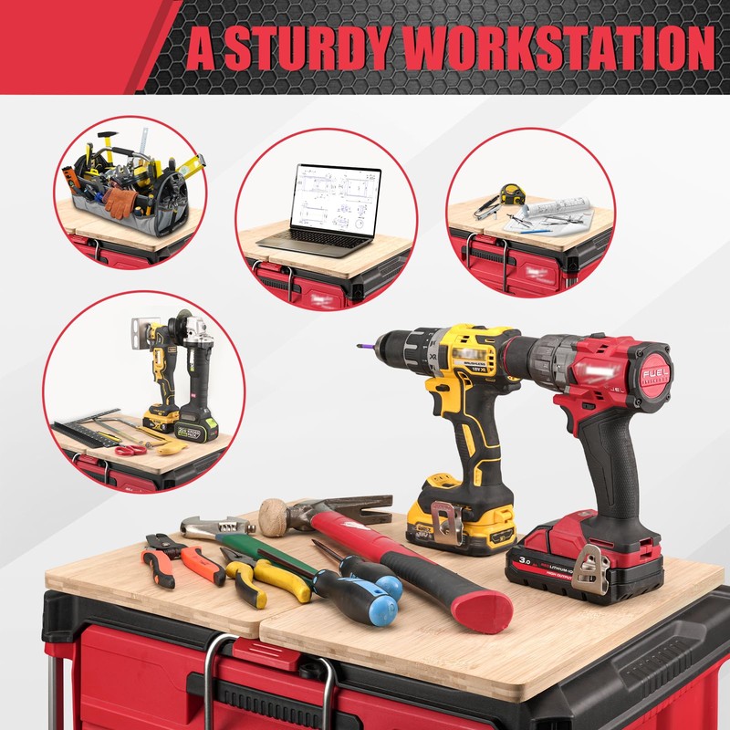 BPOPO 2 Pack Tables Fits for Milwaukee Packout Rolling Tool