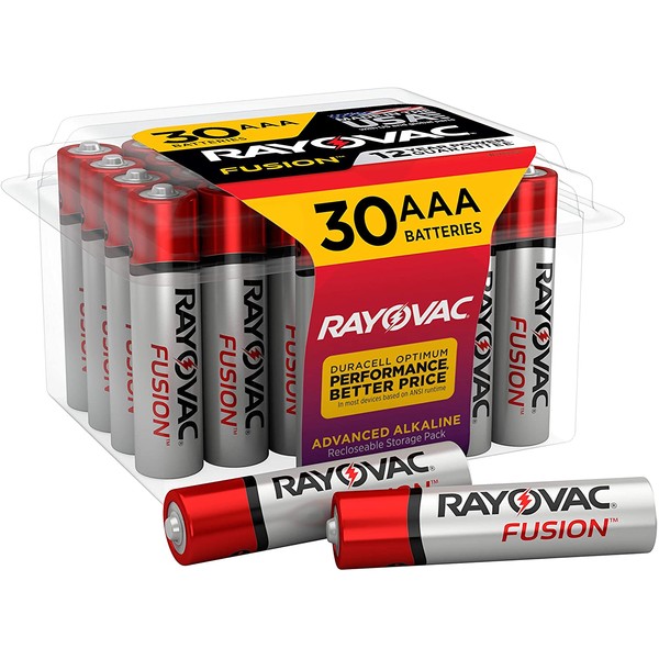 Rayovac Fusion AAA Batteries, Premium Alkaline Triple A Batteries (30 Battery Count)