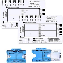 ECG 7 Step Ruler,ecg 7 step ruler,ecg pocket card,ecg card,ECG 7 Step Ruler for ECG/EKG Interpretation,Transparent EKG Calipers Measuring Tool,Easy-to-Carry ECG Ruler,Follow a 7 Step Plan.
