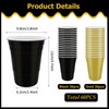 60 Pcs Black and Gold Plastic Cups- 16 oz Reusable