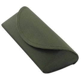 Megan 2236-04 Men's Stylish Slim Slim Compact Aluminum Semi-Hard Glasses Case Green