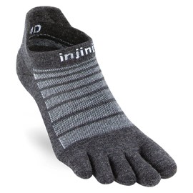 Injinji Unisex Run Lightweight No Show Wool Socks, slate