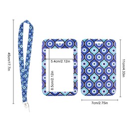 Tabanzhe Lanyard with Card Holder-Waterproof Clear ID Badge Holder and Lanyard Neck Strap for Badges ID Cards Business Cards Key Rings Office School Teachers Students