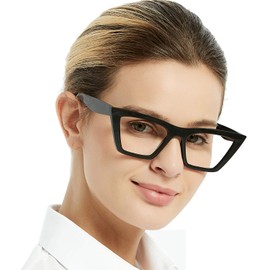 OCCI CHIARI Oversized Womens Reading Glasses(3.0 Black) Retro Cat Eye Readers(1.0 1.25 1.5 1.75 2.0 2.25 2.5 2.75 3.0 3.5 4.0 5.0 6.0)